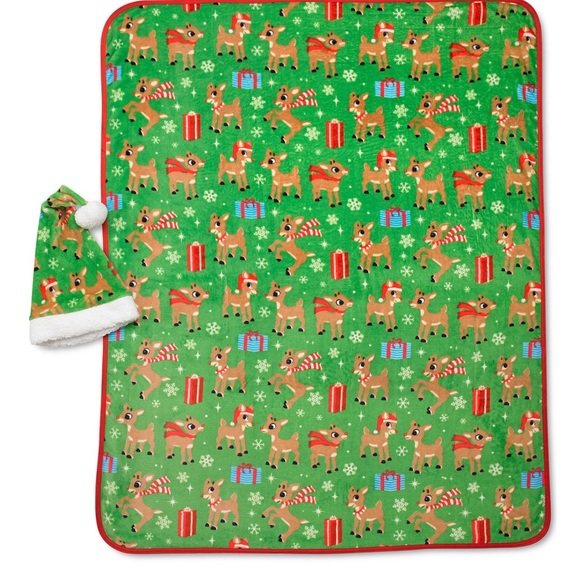 Franco Manufacturing Co TRAVELBKT W/HAT RUDOLPH BASIC 2 pc holiday set - Picture 1 of 5